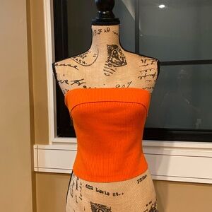 Almost Famous Orange Strapless Crop Tpp. Sz Medium. NWOT